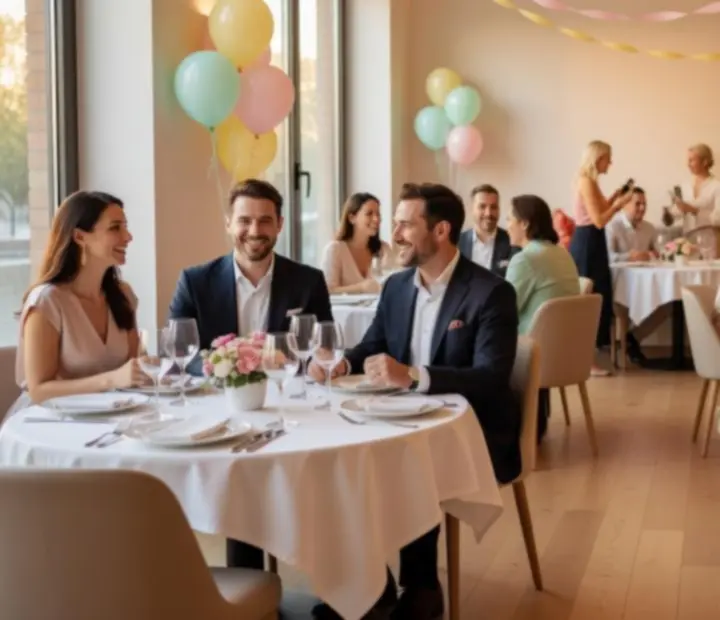 Elegancko przygotowana sala restauracji Polvirelona na wieczorne wydarzenie