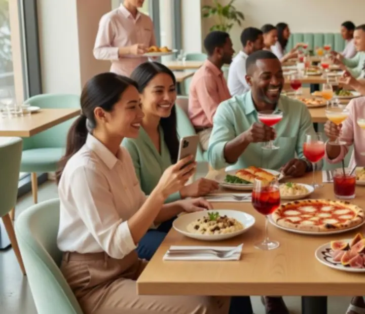 Klienci w restauracji Polvirelona podczas kolacji