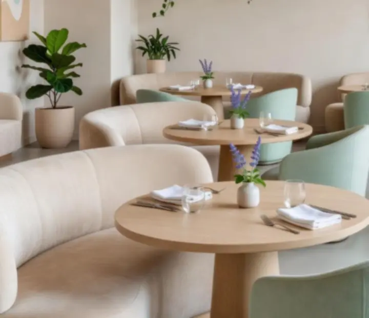 Nowoczesne, jasne wnętrze restauracji Polvirelona